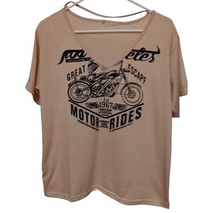 Motorized Light Pink Tee Shirt Great Escape Womens Size Extra Large Cotton Blend